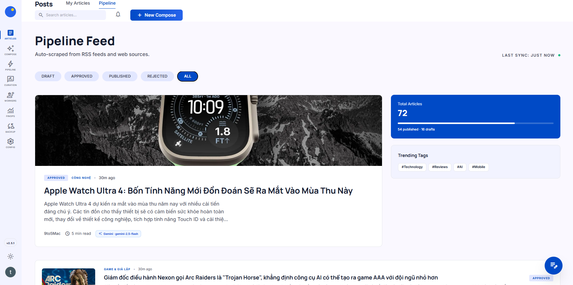 RetroLab Dashboard — Full operational overview and human curation